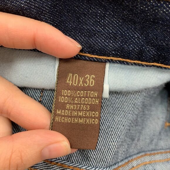 Vintage Perry Ellis Jeans Mens 40 Straight Leg Dark Wash Denim Mid Rise Cotton - Picture 9 of 12